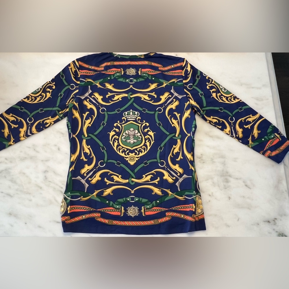 J. McLaughlin signature Catalina cloth three-quarter length sleeve top - Picture 3 of 5